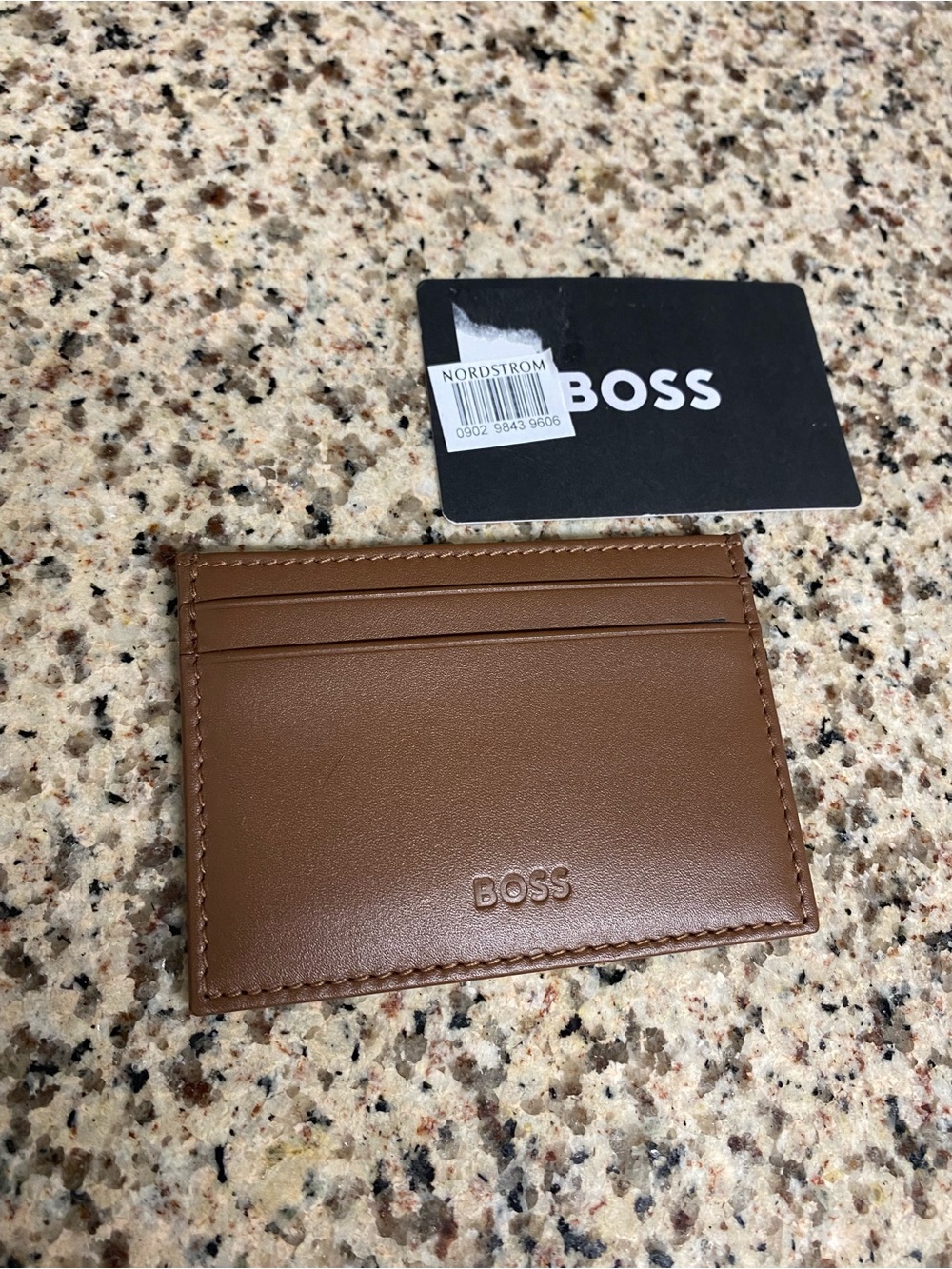 New Men’s BOSS Randy S Cardcase Leather Wallet Brown